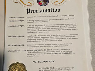 Denver proclama “Día de Linda Sosa” en honor a líder comunitaria de San Cayetano