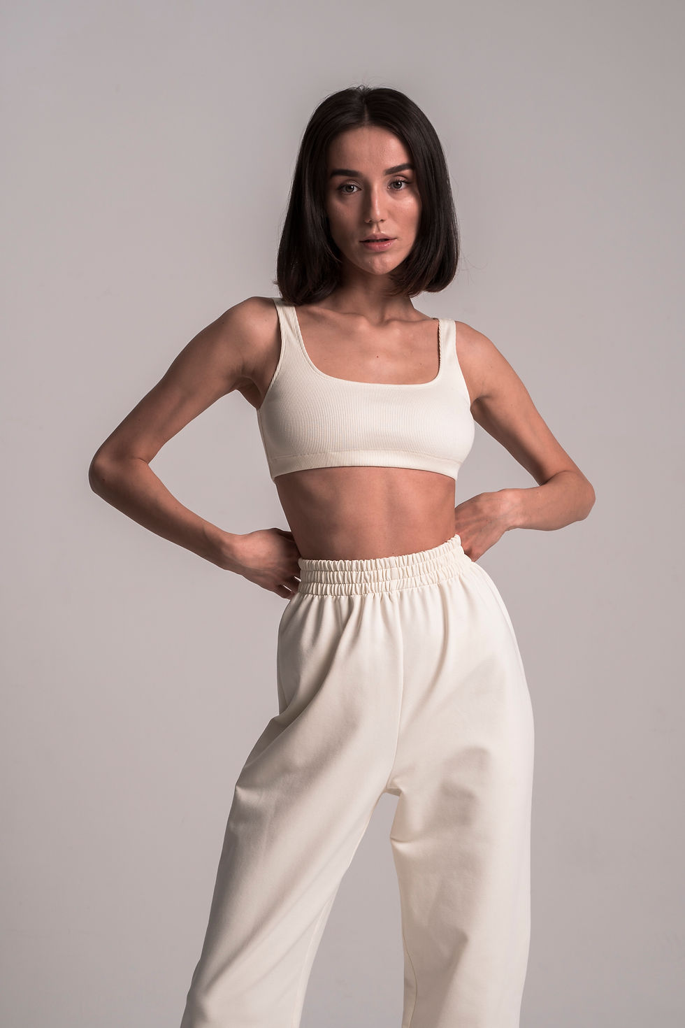 Миниатюра: Трикотажные брюки с высокой посадкой