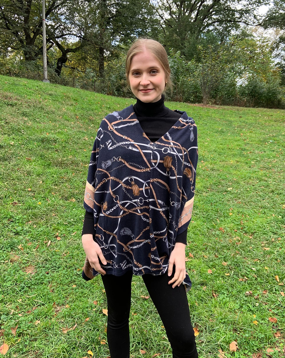 Thumbnail: Cotton / Cashmere Equestrian Poncho