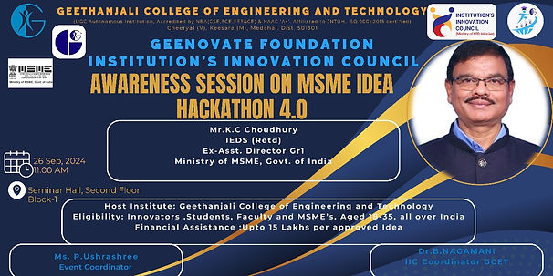 Awareness Session on MSME Idea Hackathon 4.0