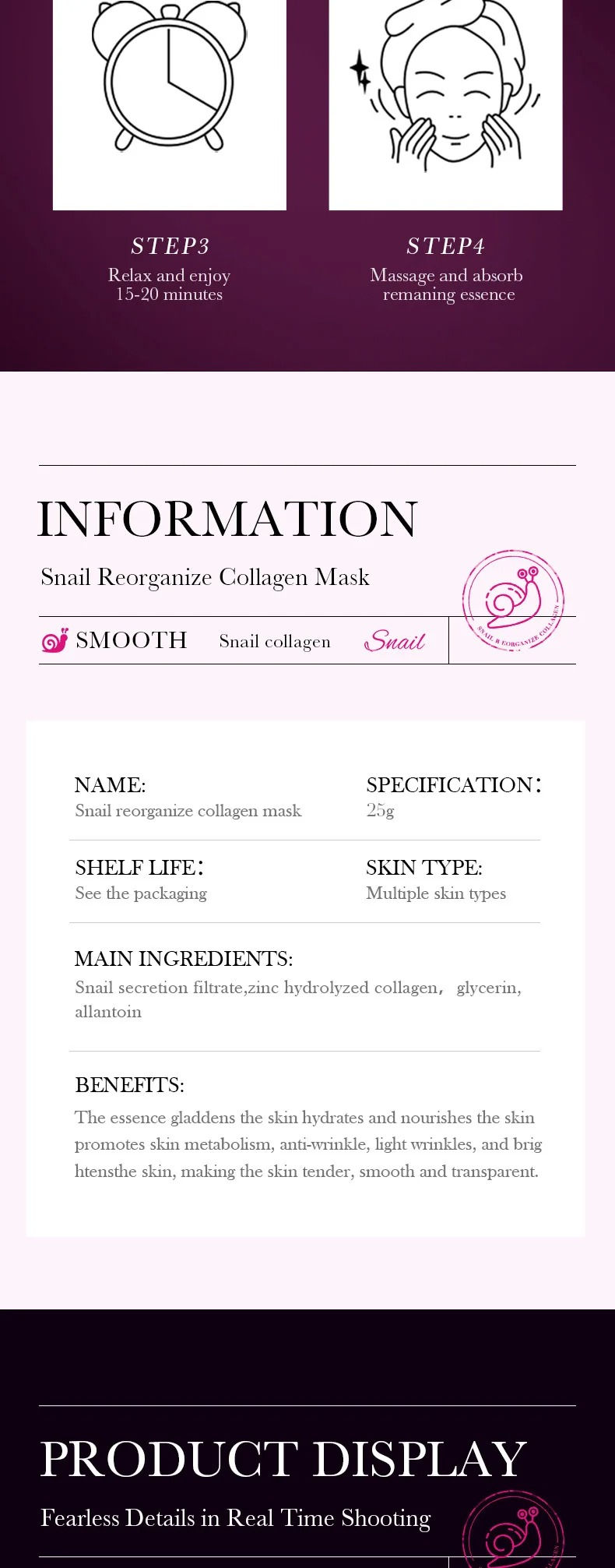 Thumbnail: 5-Piece Set of Sadoer Snail Collagen Mask, Firming and Moisturizing, Whitening a