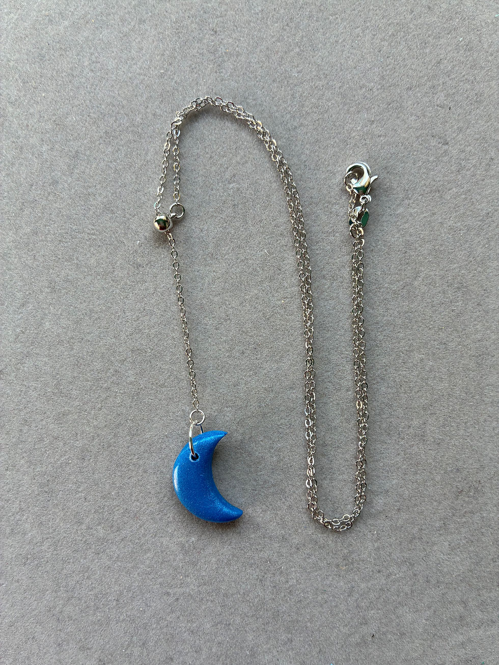 Thumbnail: Blue moon polymer clay necklace and bracelet set (adjustable)