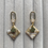 Thumbnail: Gold, white and brown earrings with sparkly paw charms - The Paws Collection