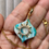 Thumbnail: Sparkly sunshine teal blue pendant and chain