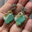 Thumbnail: Shimmery white, brown and teal earrings on starfish and cubic zirconia studs