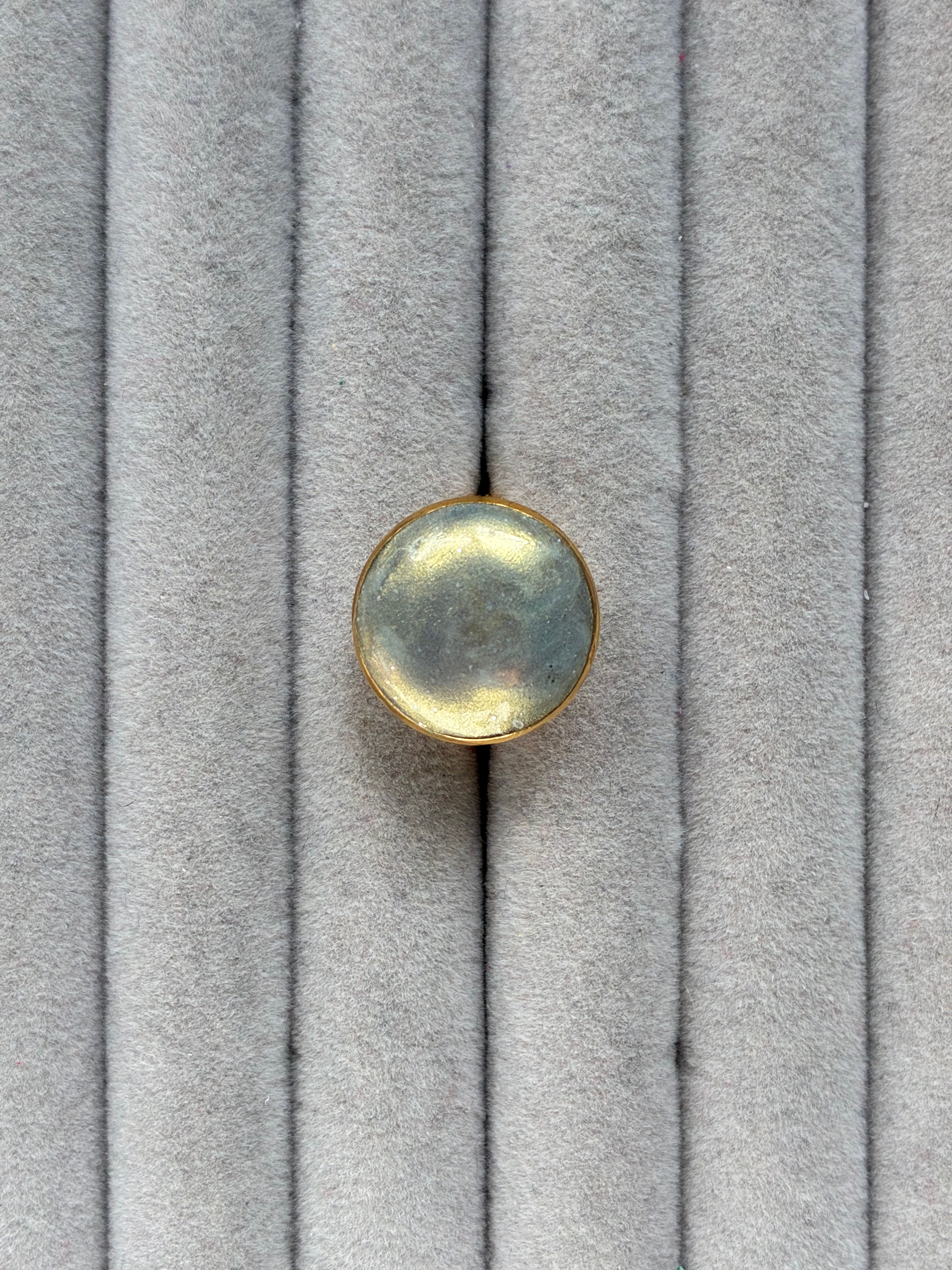 Full Moon ring on gold plated adjustable fittings