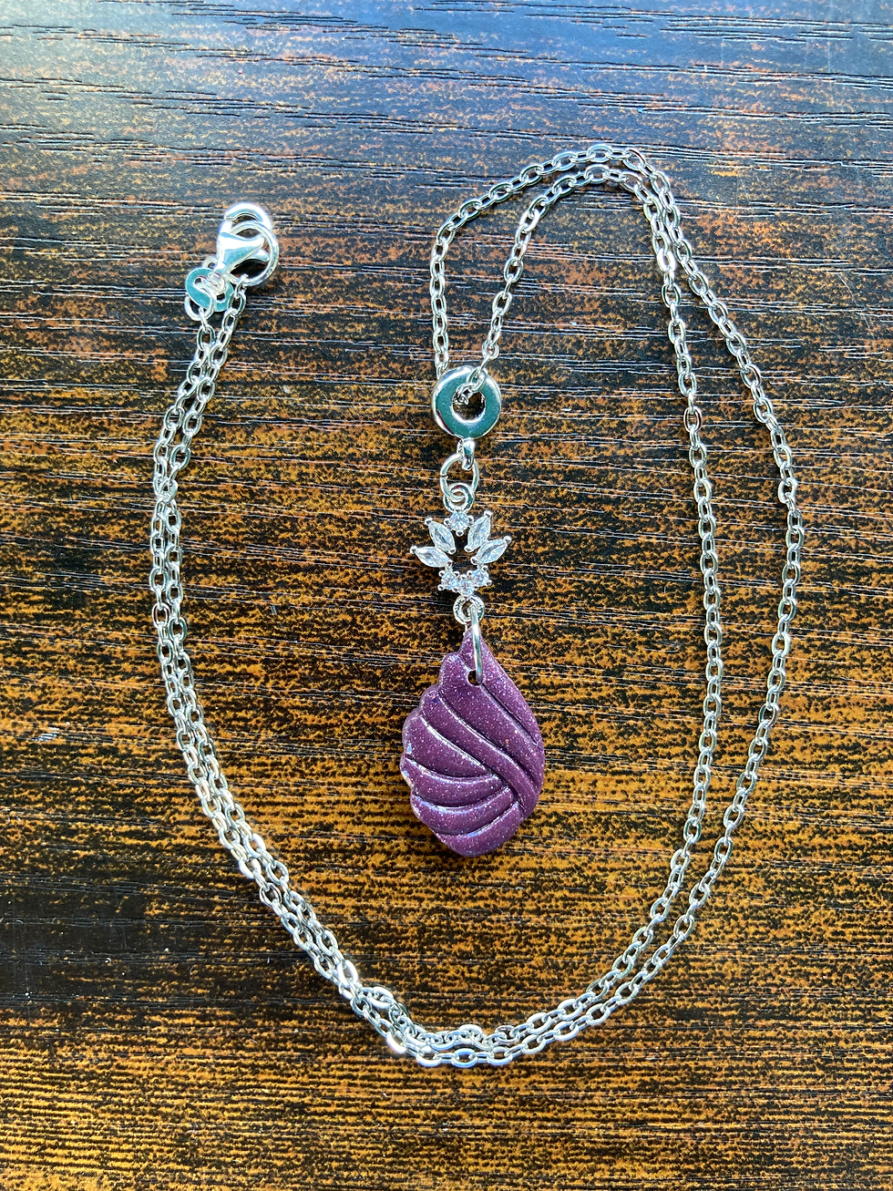Thumbnail: Purple wing necklace with cubic zirconia crystals