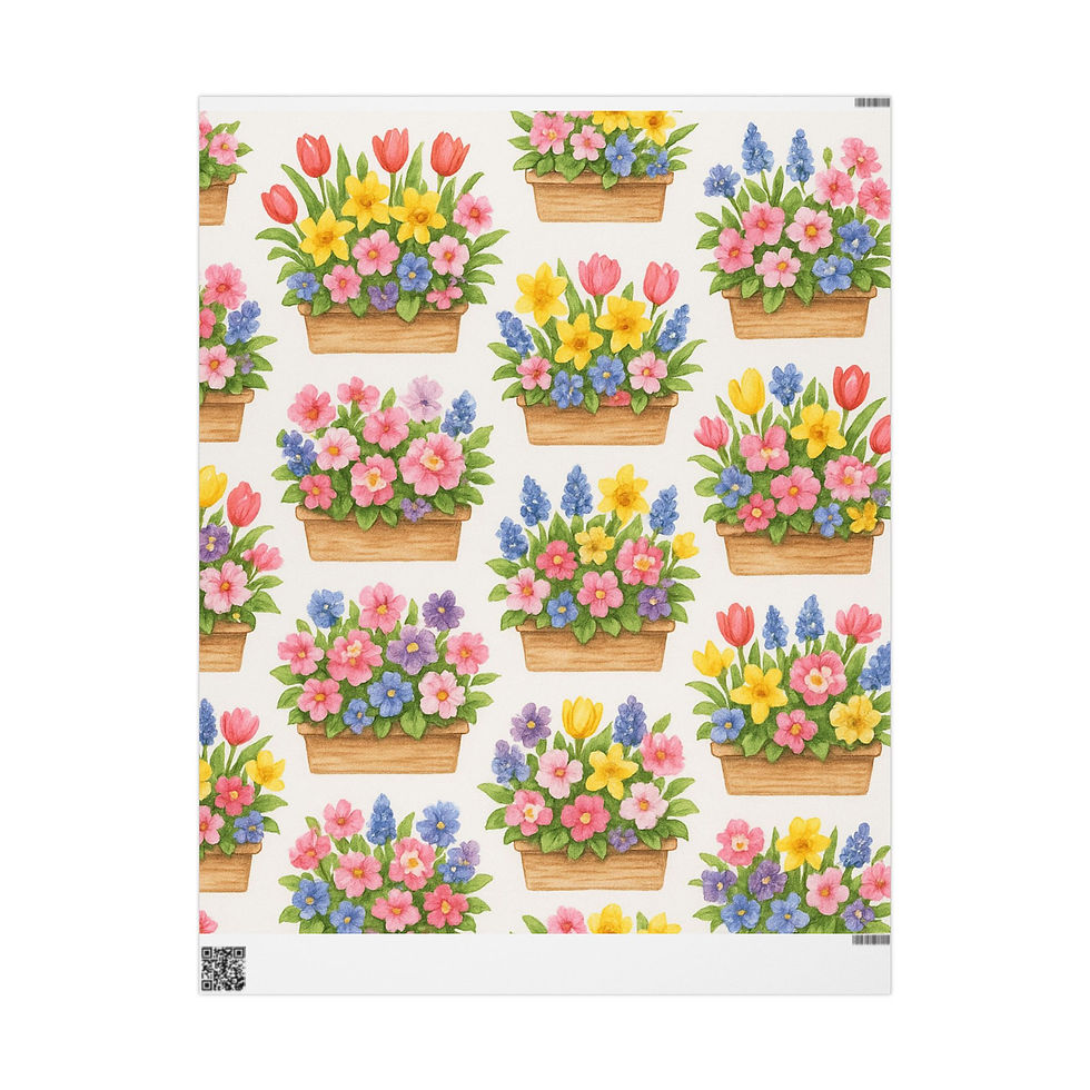 Thumbnail: Mini Spring Flower Basket Wrapping Paper – Spring Awakening Collection