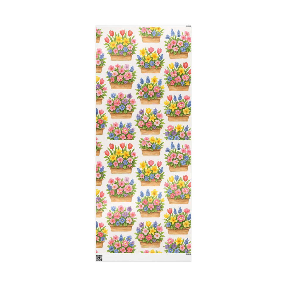 Thumbnail: Mini Spring Flower Basket Wrapping Paper – Spring Awakening Collection