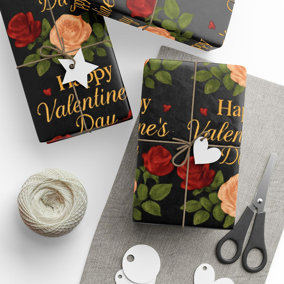 Thumbnail: Valentine’s Roses & Gold Wrapping Paper – Love and Little Moments Collection