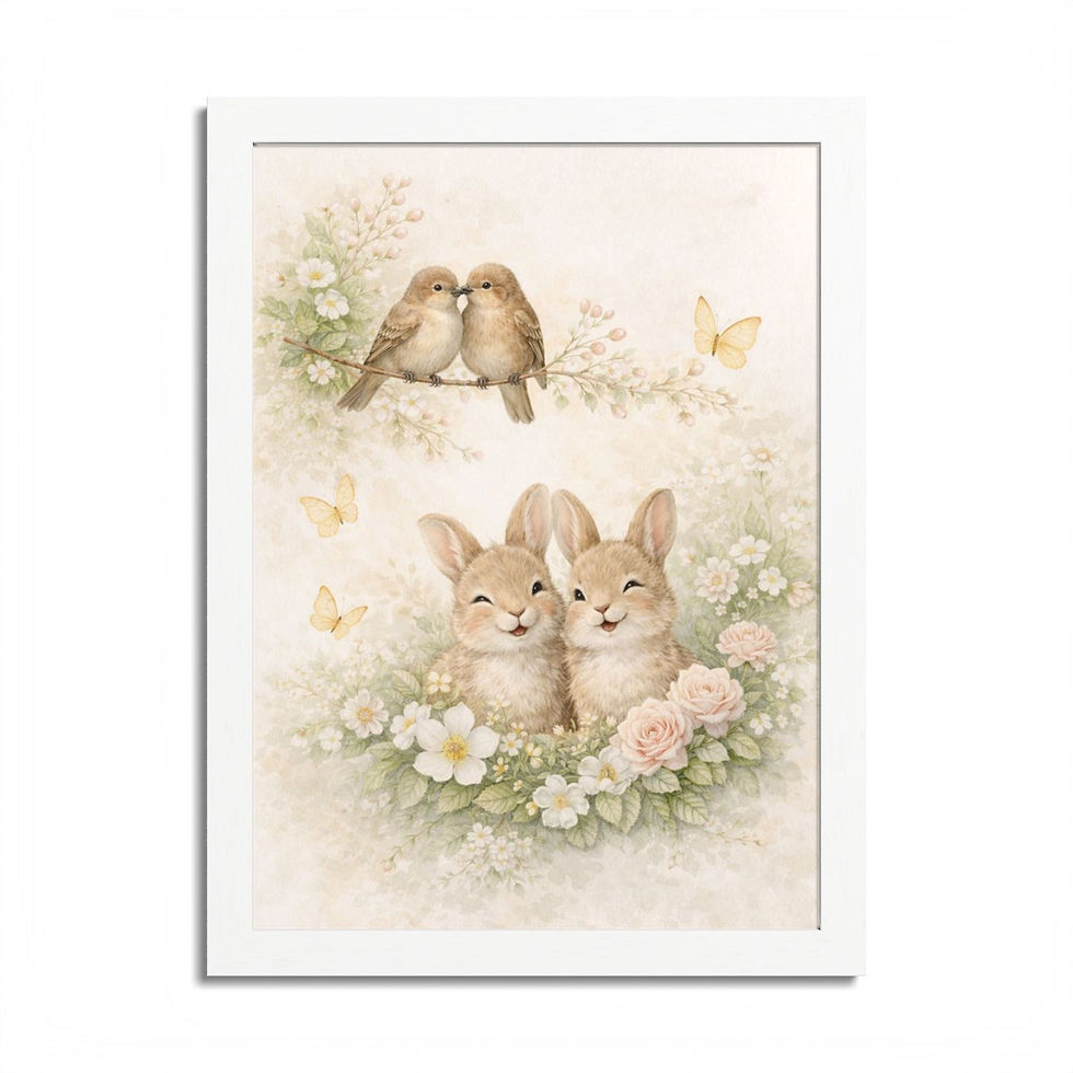 Thumbnail: Gentle Woodland Friends Nursery Wall Art – Timeless Collection