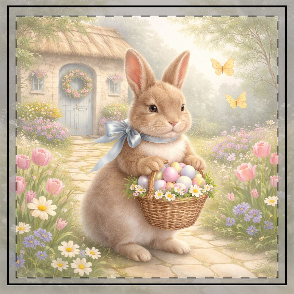 Thumbnail: Little Bunny’s Spring Surprise Throw Pillow – A Storybook Moment for Your Home