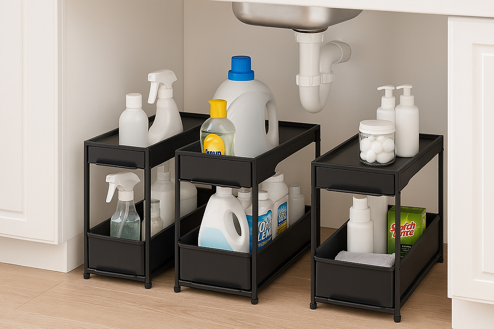 Thumbnail: 3 Pack Under Sink Organizers with Sliding Drawers | Kitchen & Bathroom Storage