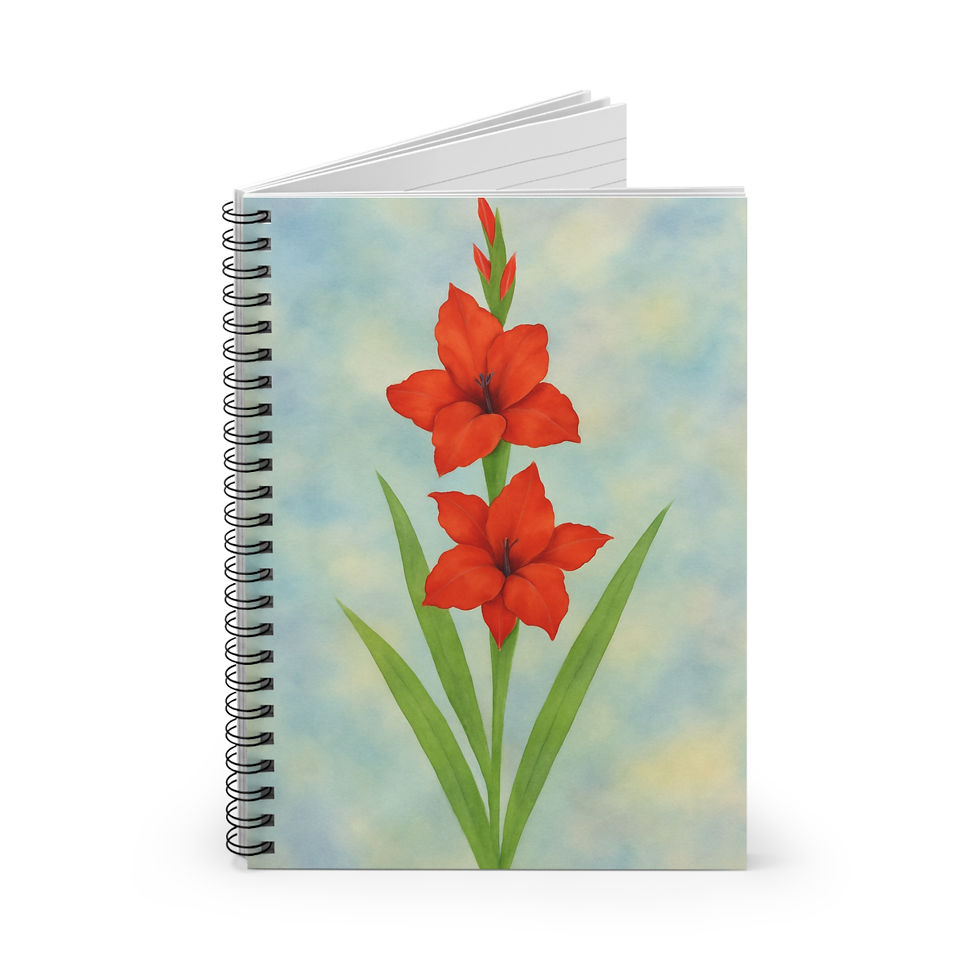 Thumbnail: Red Gladiolus Bloom Spiral Notebook – Timeless Collection