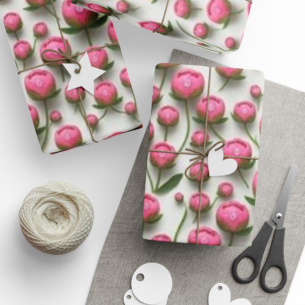 Thumbnail: Elegant Pink Peonies on White Gift Wrap-The Summer Spark