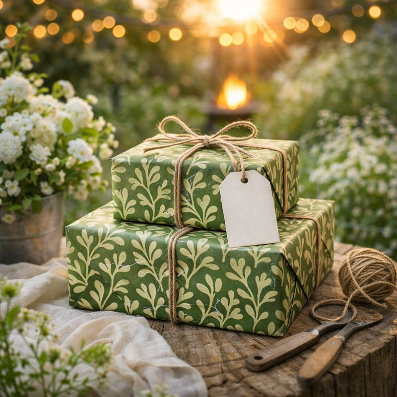 Green Botanical Vine Wrapping Paper – Fresh Garden Gift Wrap