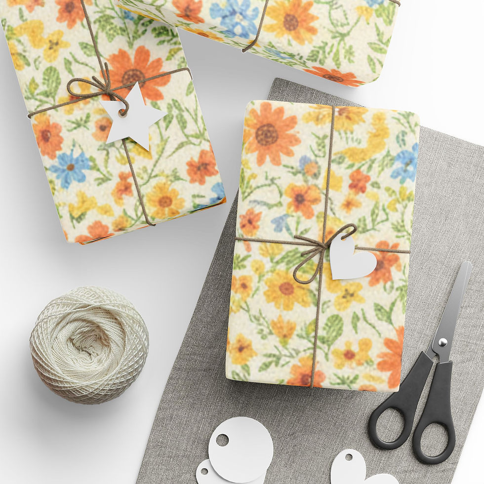 Thumbnail: Sunshine Meadow Blooms Wrapping Paper – Sunshine & Celebrations Collection