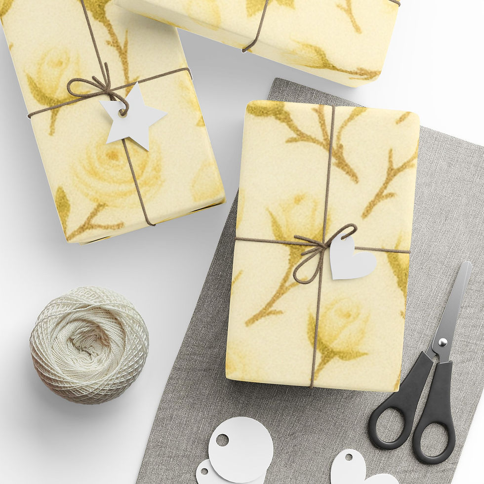 Thumbnail: Soft Yellow Rose Garden Wrapping Paper – Spring Awakening Collection