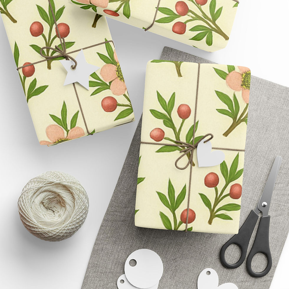 Thumbnail: Pink Blossom & Berry Wrapping Paper – Love and Little Moments Collection