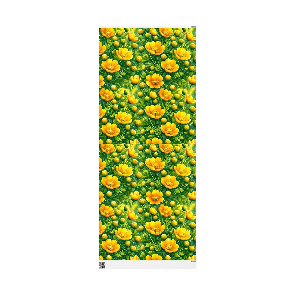 Thumbnail: Golden Buttercup Meadow™ Wrapping Paper – Bright Yellow Floral Gift Wrap