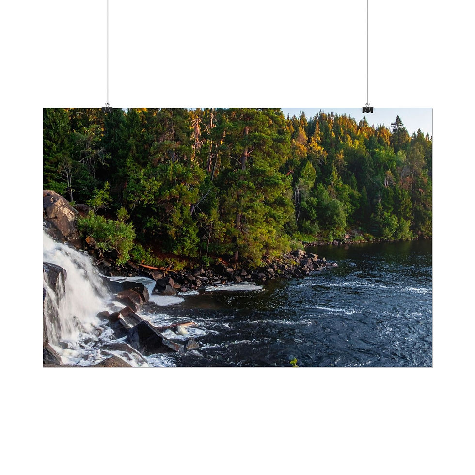 Thumbnail: Sunlit Boulder Waterfall Nature Wall Art – Timeless Collections