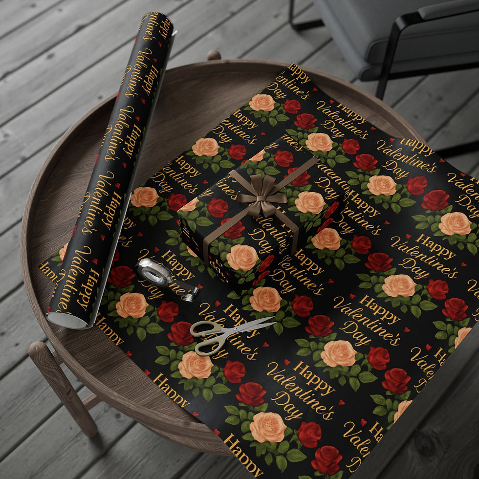 Thumbnail: Valentine’s Roses & Gold Wrapping Paper – Love and Little Moments Collection