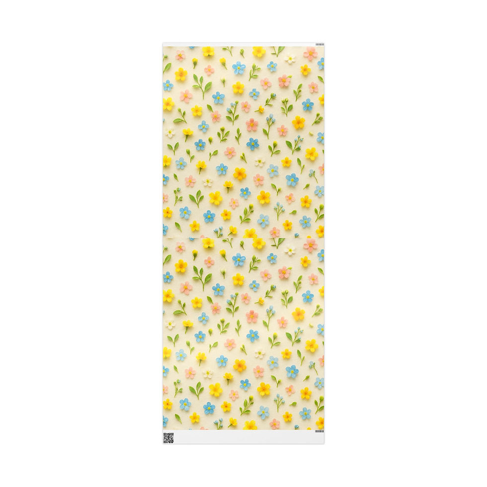 Thumbnail: Pastel Meadow Blossoms Wrapping Paper – Spring Awakening Collection