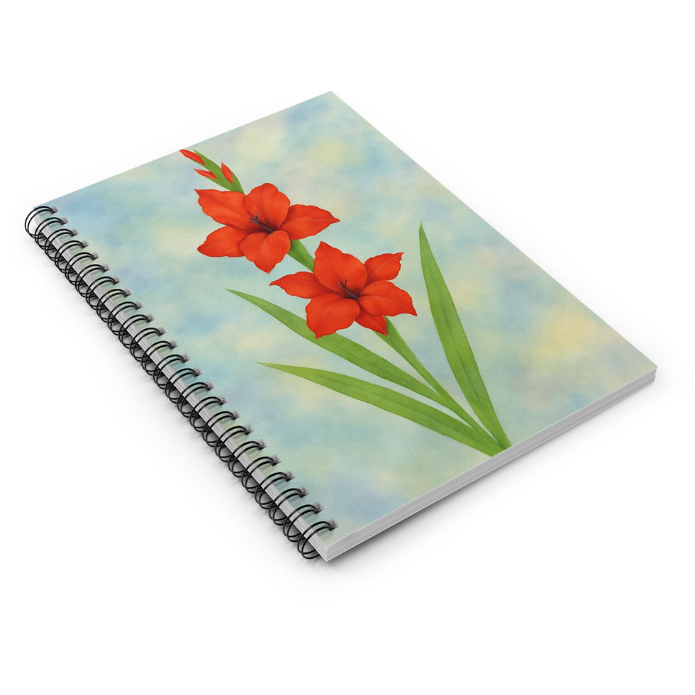 Thumbnail: Red Gladiolus Bloom Spiral Notebook – Timeless Collection