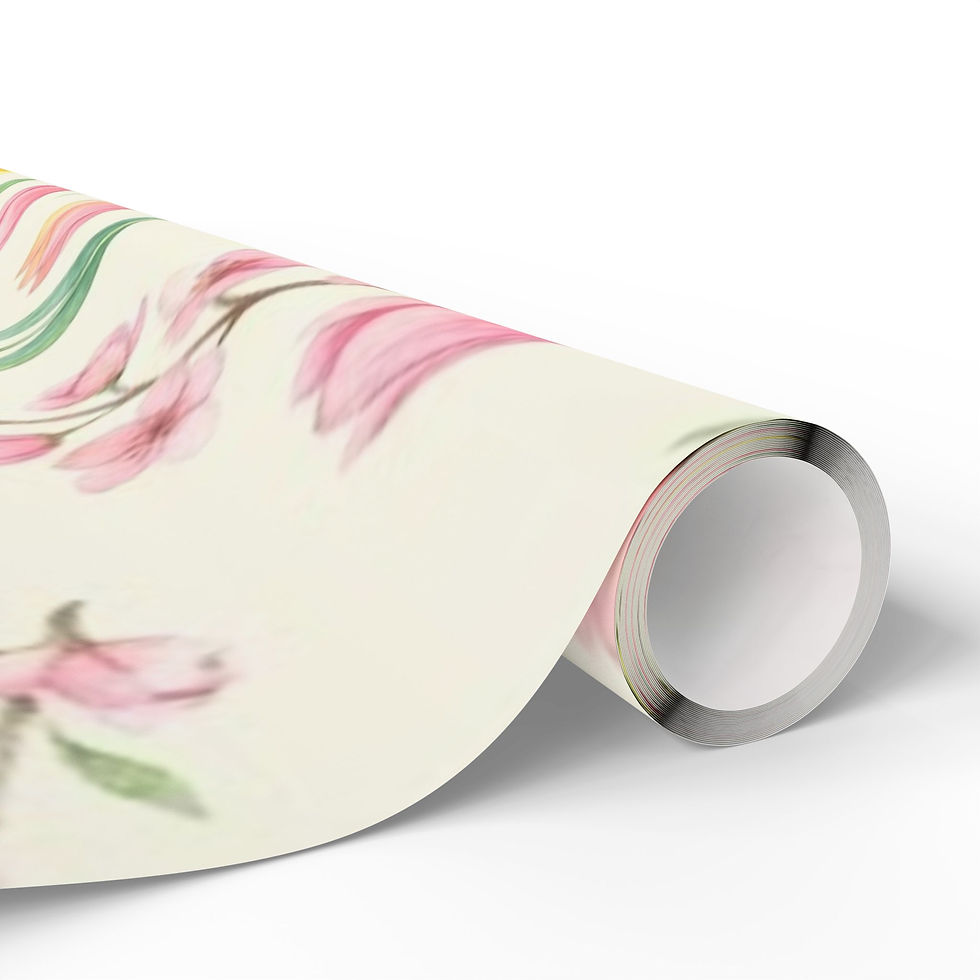 Thumbnail: Tulips, Daffodils & Cherry Blossoms wrapping paper - New Beginnings 