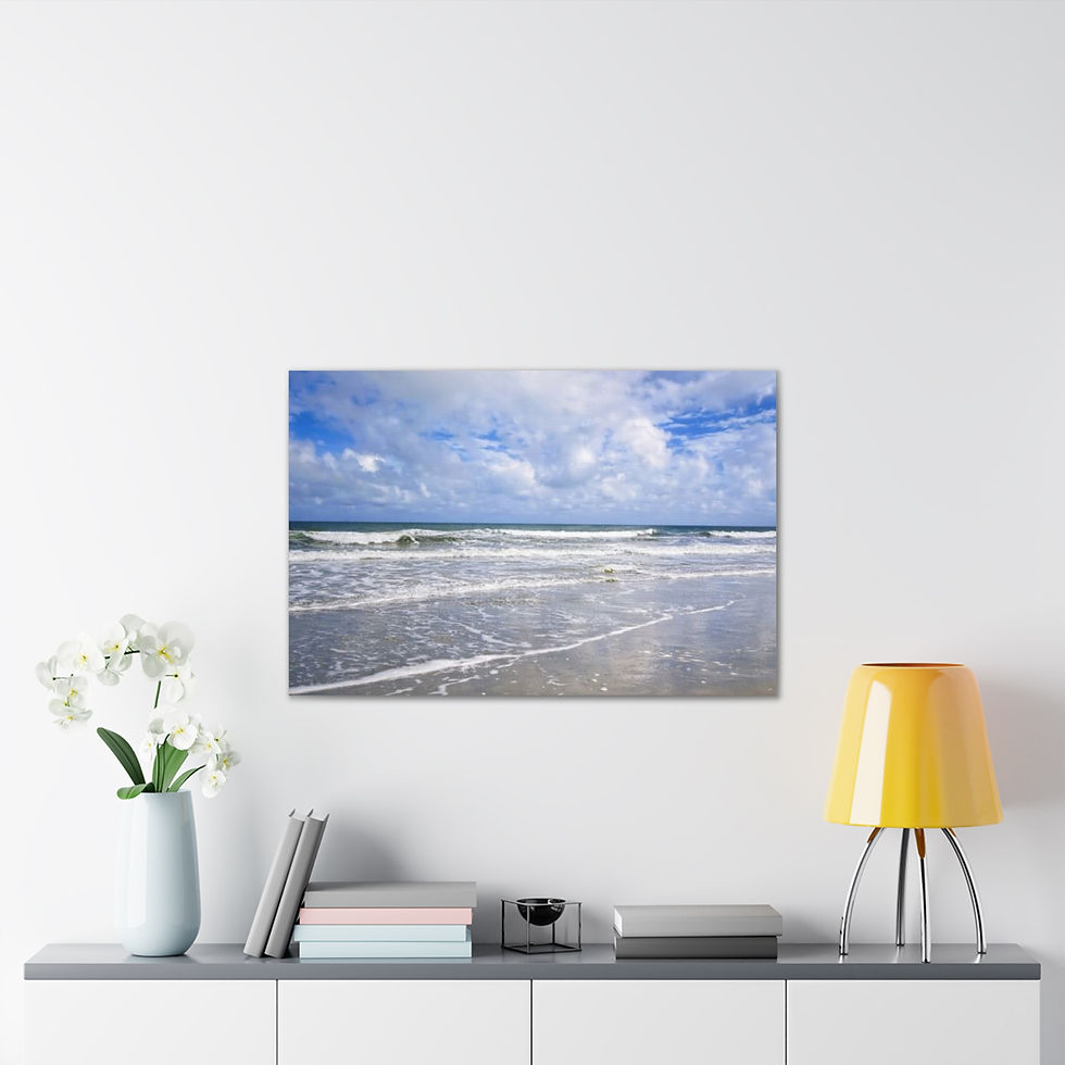 Thumbnail: Ocean Waves & Cloudy Sky Beach Canvas – Coastal Wall Art – Timeless Collection