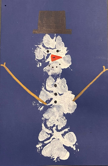 snowman paw print craft