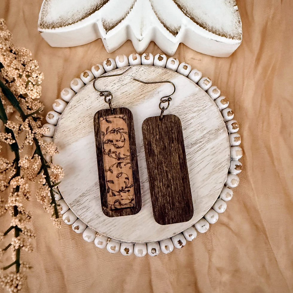 Thumbnail: The Rustic Vine Cork/Wood Earrings