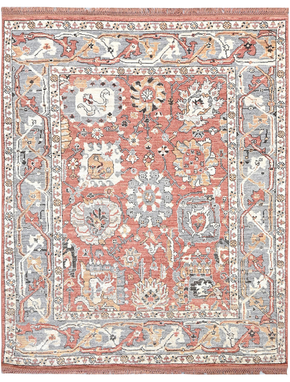 Hand Knotted Oushak Design Rug. 8'01" x 9'11"
