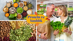 Bitkisel besinlerin ve alışveriş yapan bir ailenin resmi