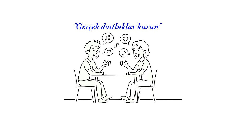 Mutlu Yaşam Üzerine altıncı ders: Gerçek dostluklar kurun (Neşeyle sohbet eden iki arkadaş resmi)