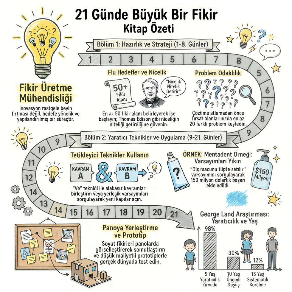 21 Günde Büyük Bir Fikir Özeti-infografik anlatım