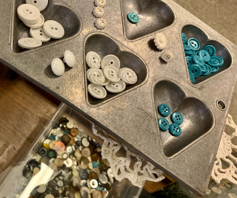 Vintage Bottons, Beads & Yarn.