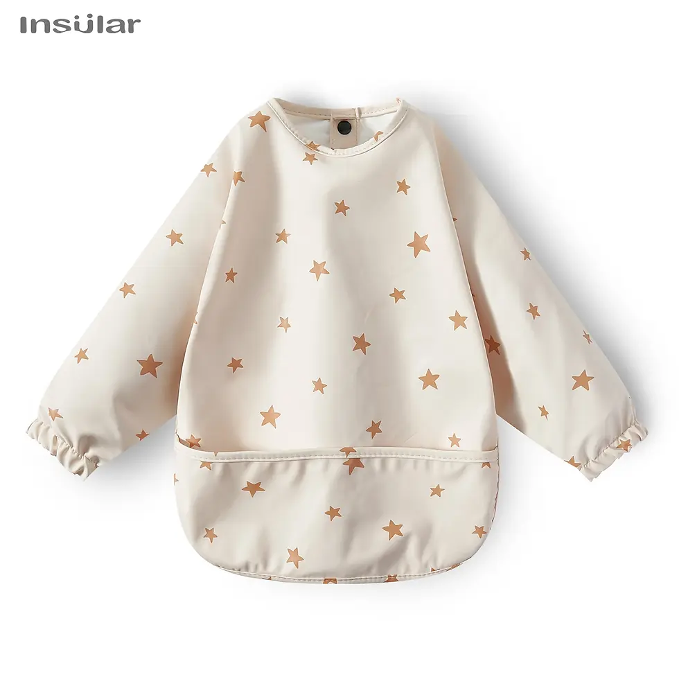 Thumbnail: New Children Feediull Cover Baby Bibs With Pocket Waterproof Long Sleeve Bibs