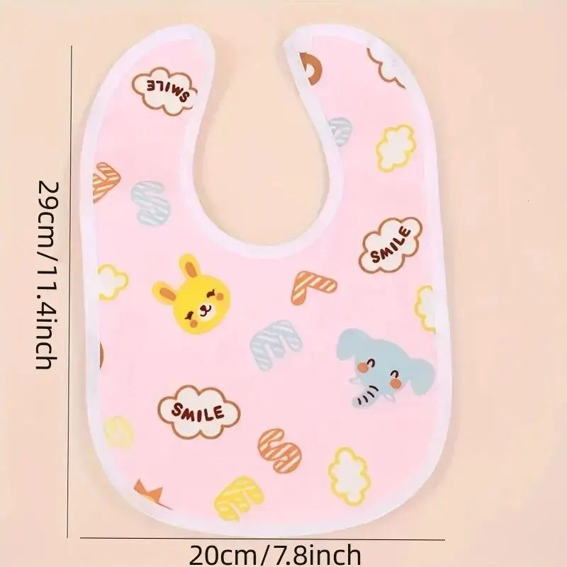 Thumbnail: Random 5pcs Baby Cartoon Snap Waterproof Bib Super Soft Baby Bib Newborn Crystal