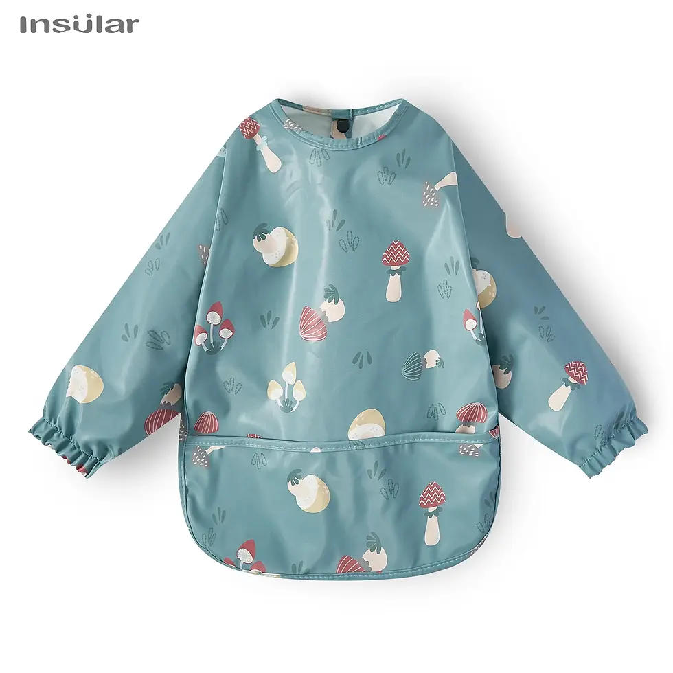 Thumbnail: New Children Feediull Cover Baby Bibs With Pocket Waterproof Long Sleeve Bibs