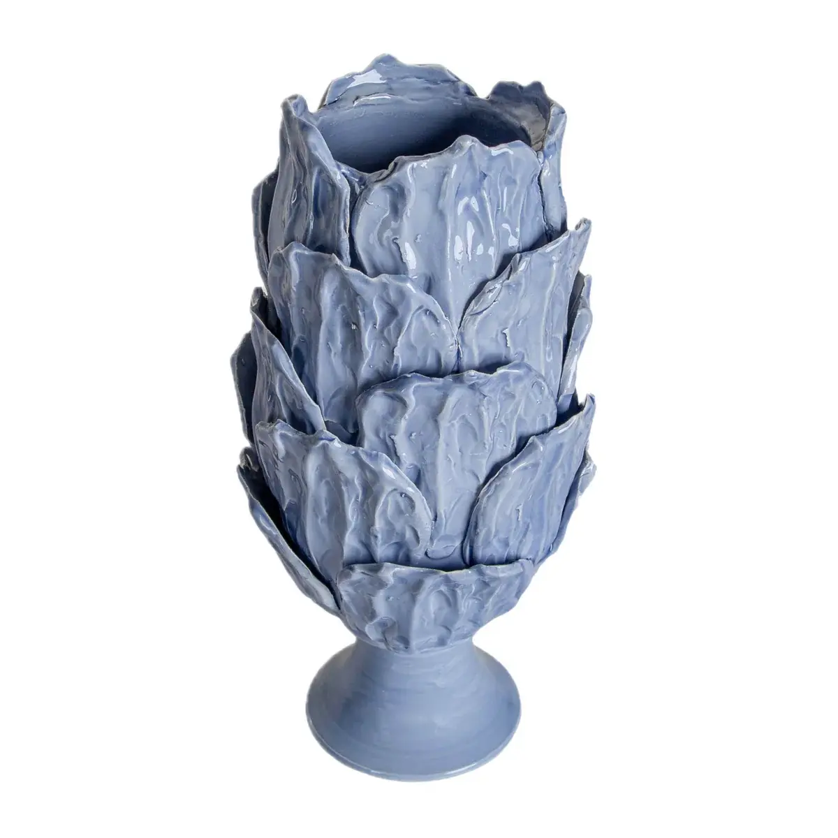 The Foliage Collection: Footed Vase-Periwinkle