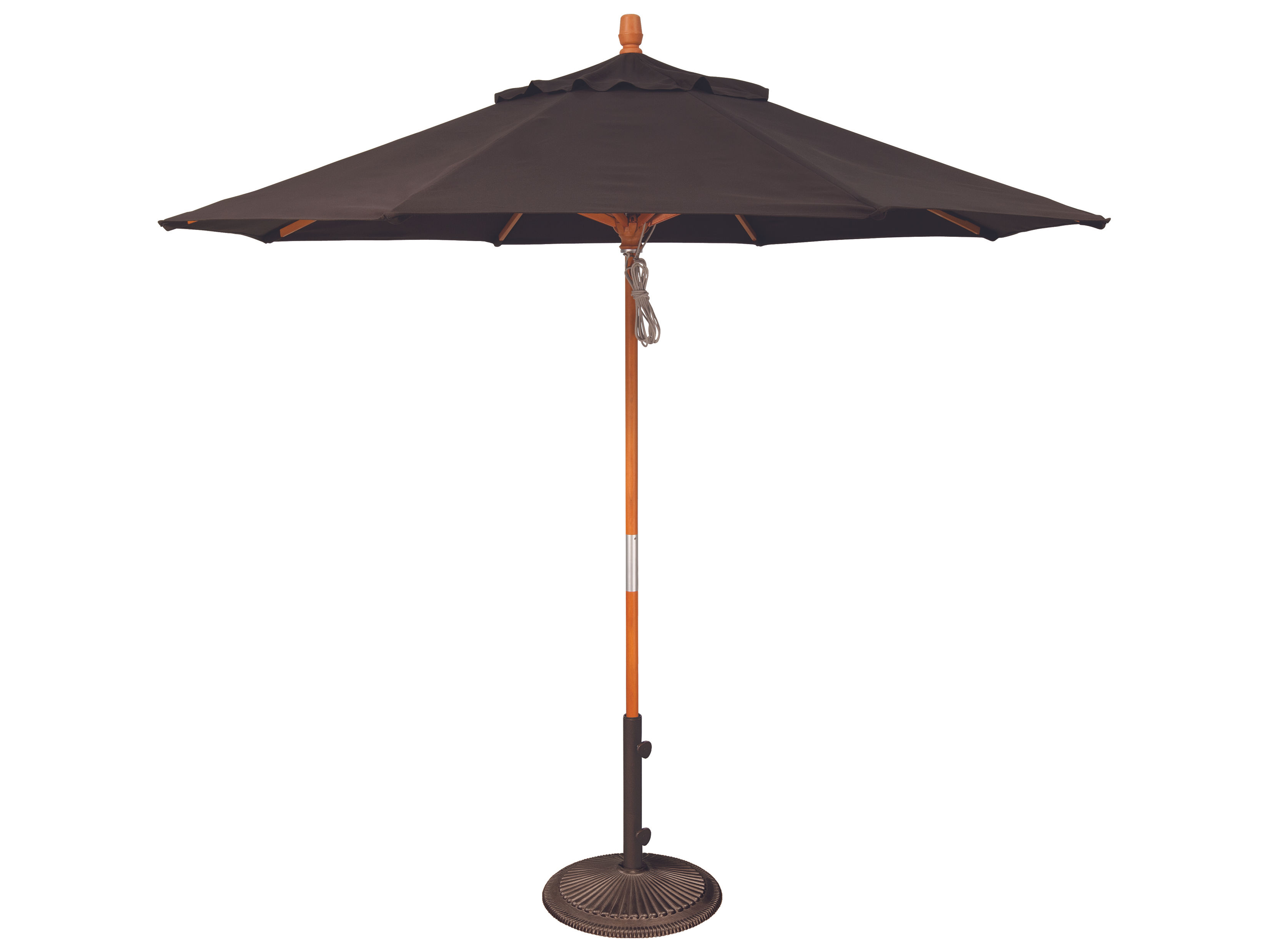 Treasure Garden 9 Foot Octagon Market Hardwood Pulley Lift Umbrella