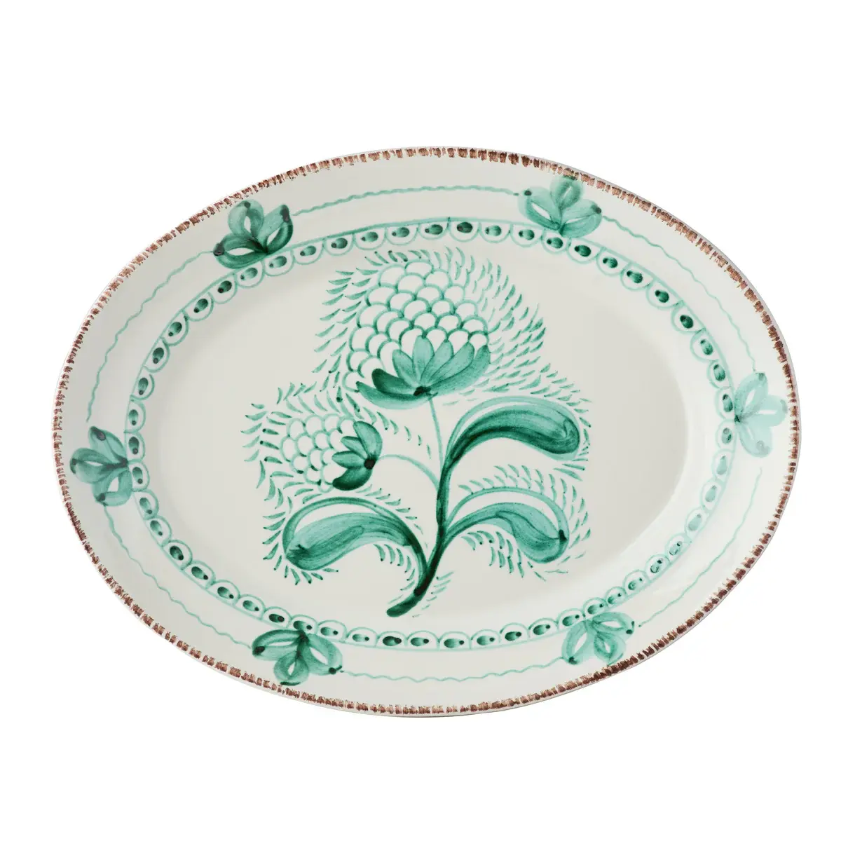 Casa Nuno Collection: Platter - Green/White