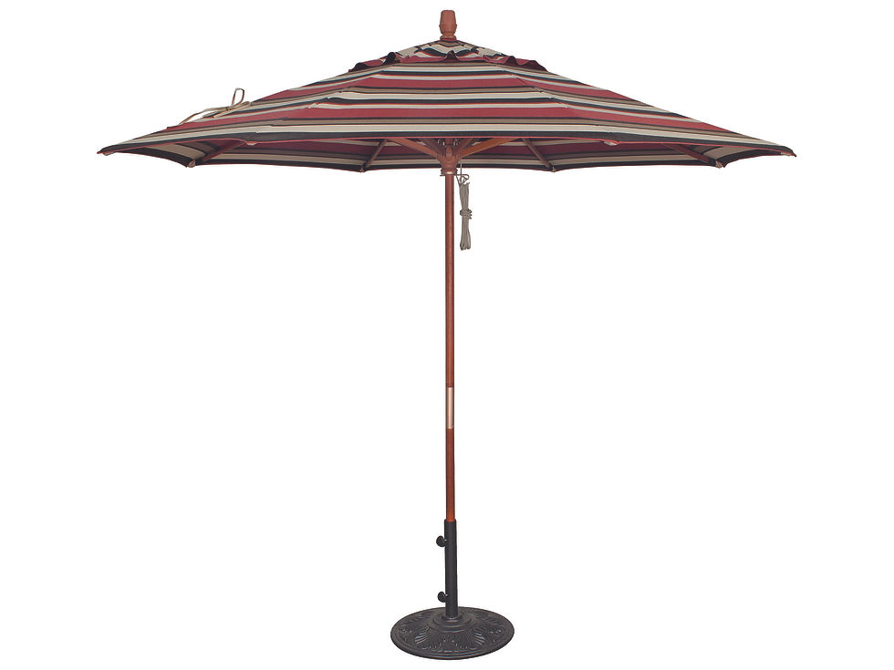 Thumbnail: Treasure Garden Market 9 Foot Octagon Hardwood Pulley Lift Umbrella