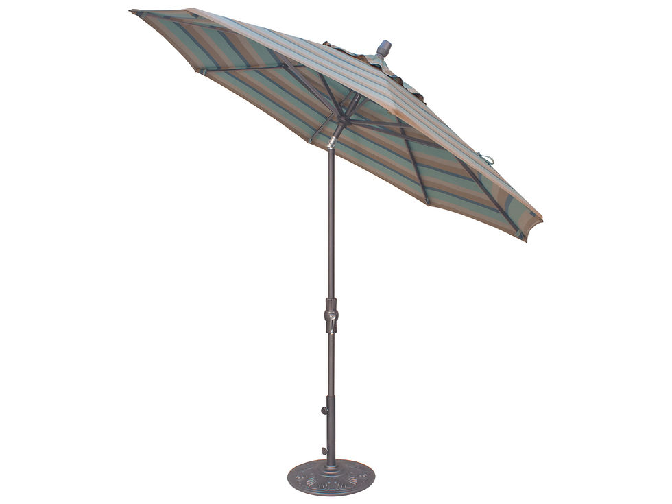 Thumbnail: Treasure Garden 9 Foot Octagon Collar Tilt Crank Lift Market Umbrella