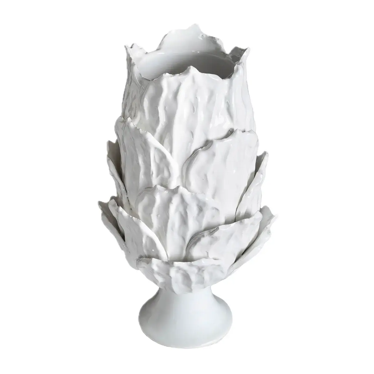 The Foliage Collection: The Footed Vase-White