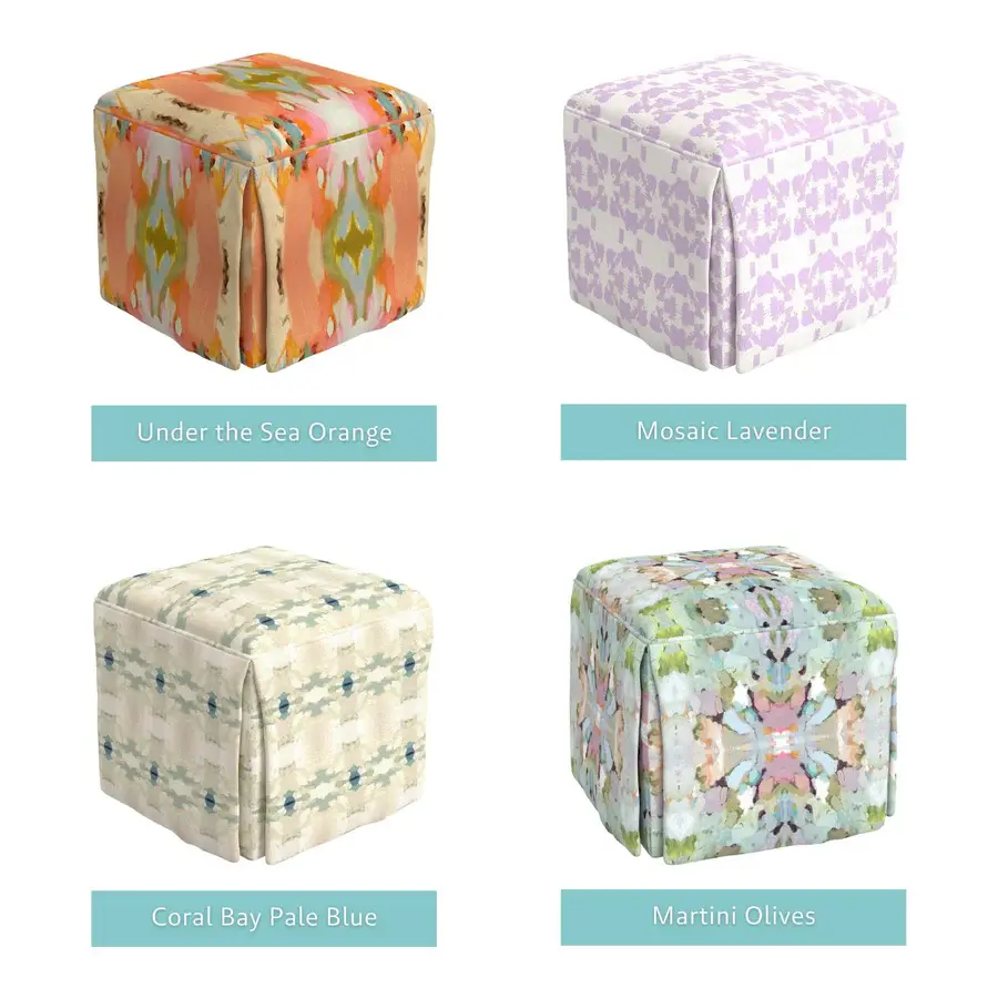 Thumbnail: The Cameron Custom Skirted Ottoman