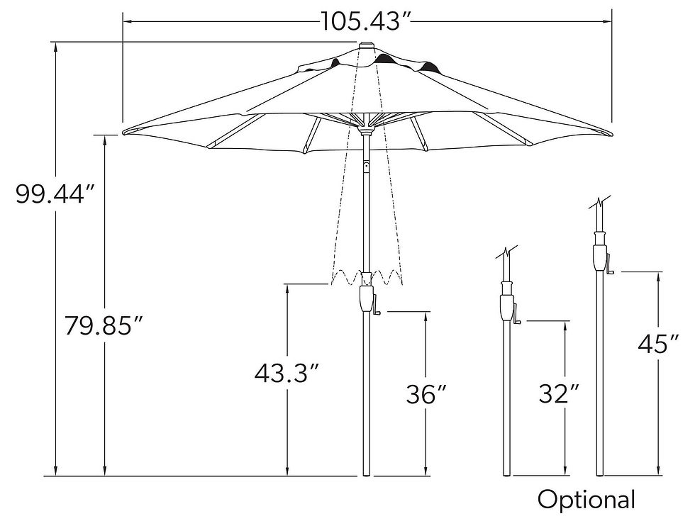 Thumbnail: Treasure Garden Glide Tilt 9 Foot Octagon Market Umbrella