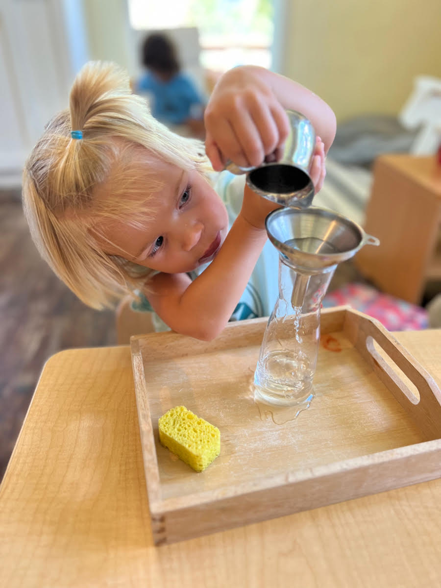 Montessori materials on a shelf