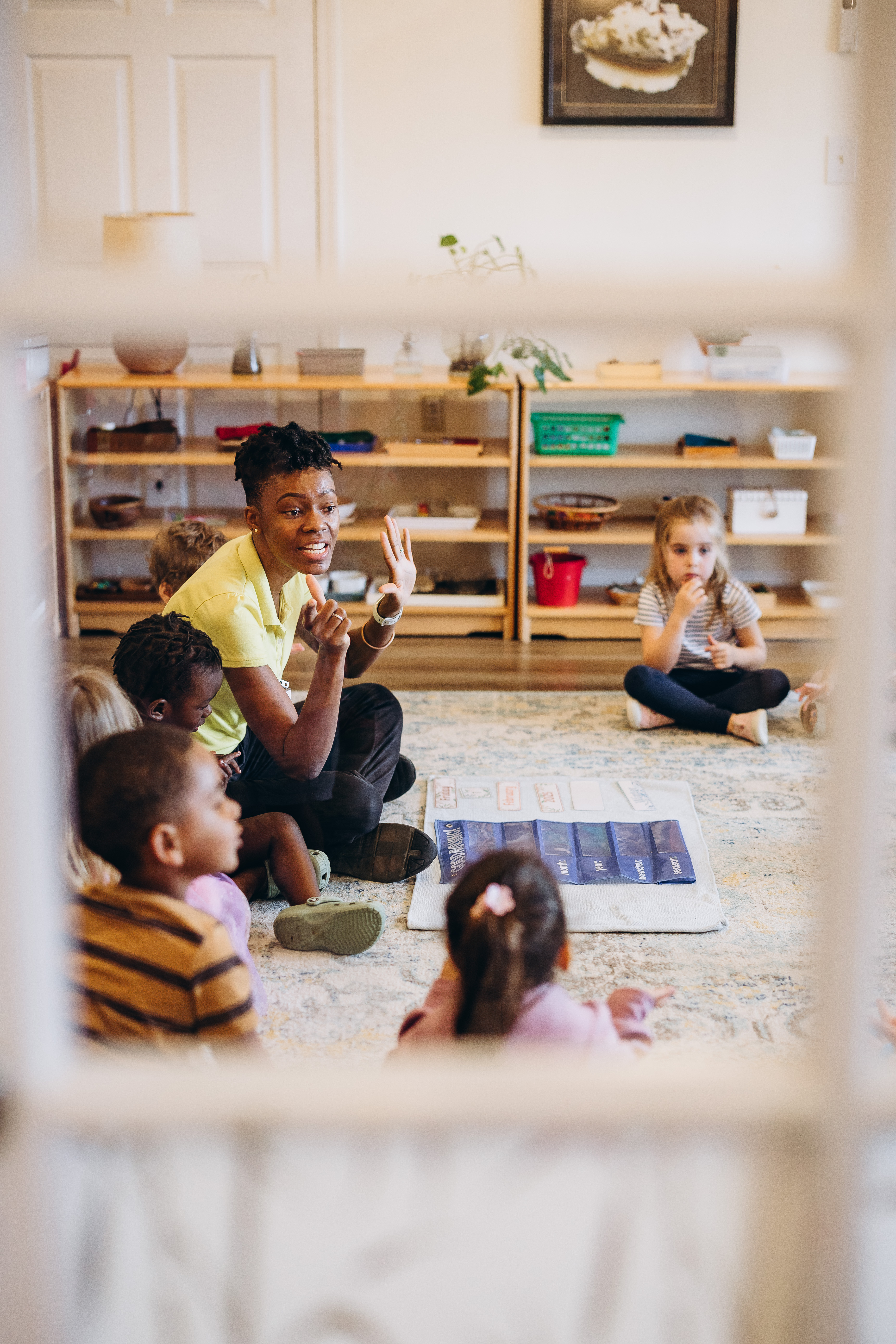 Montessori materials on a shelf